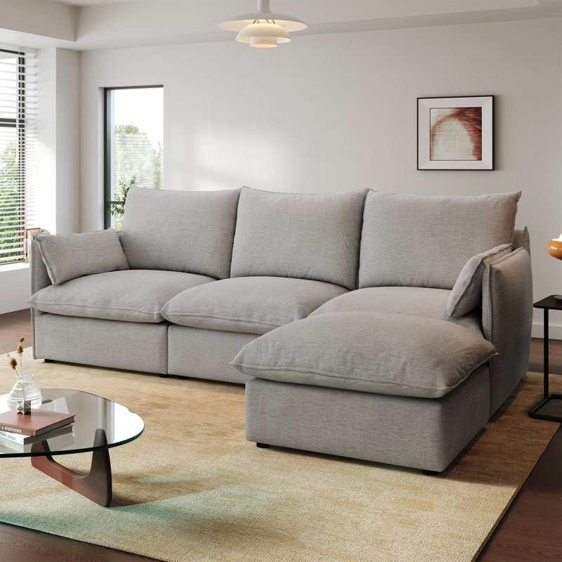 Canapé rembourré en nuage, canapé modulaire modulaire, canapé confort rembourré de duvet moderne avec housse amovible pour salon, siège profond