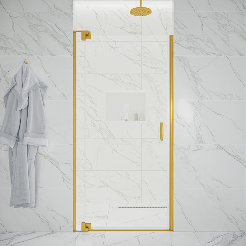  Flex X Duo - Porte de douche pivotante sans cadre 36 x 72 po 3/8 po et 5/16 po Flex X Duo, Or satiné