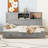 Wooden Daybed with 3 Storage Drawers, Upper Soft Board, shelf, and a set of Sockets and USB Ports-97691159-97691161