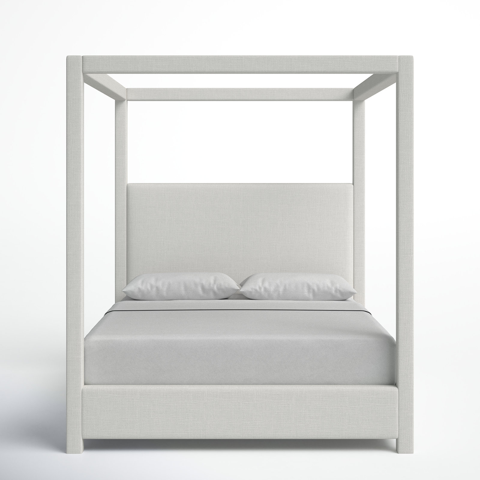 Kallan Upholstered Canopy Bed Birch Lane Color Cream Size King