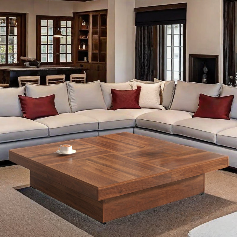 Dessia Sliding Top Coffee Table with Four Hidden Storage Compartments