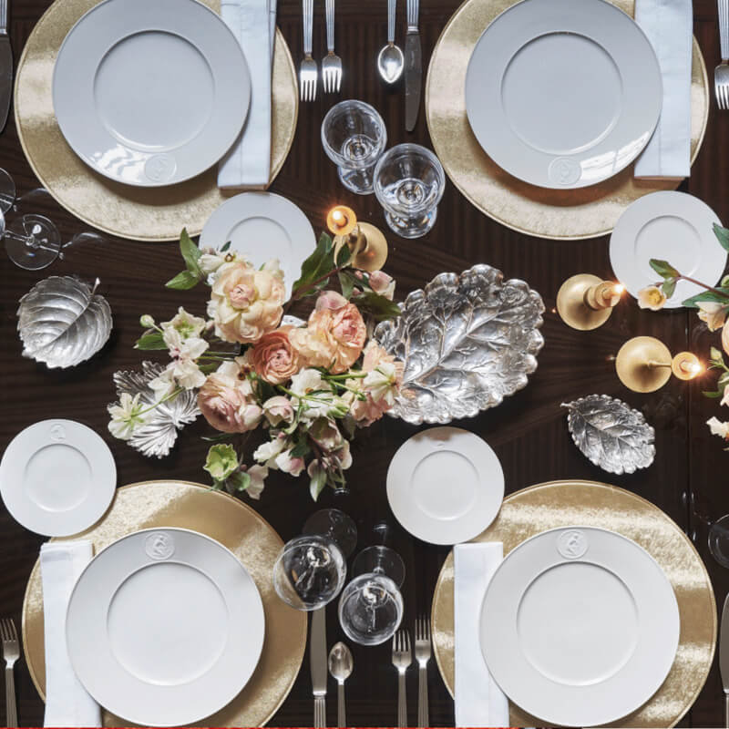 Textured Metallic Reversible Placemats, Silver/Gold