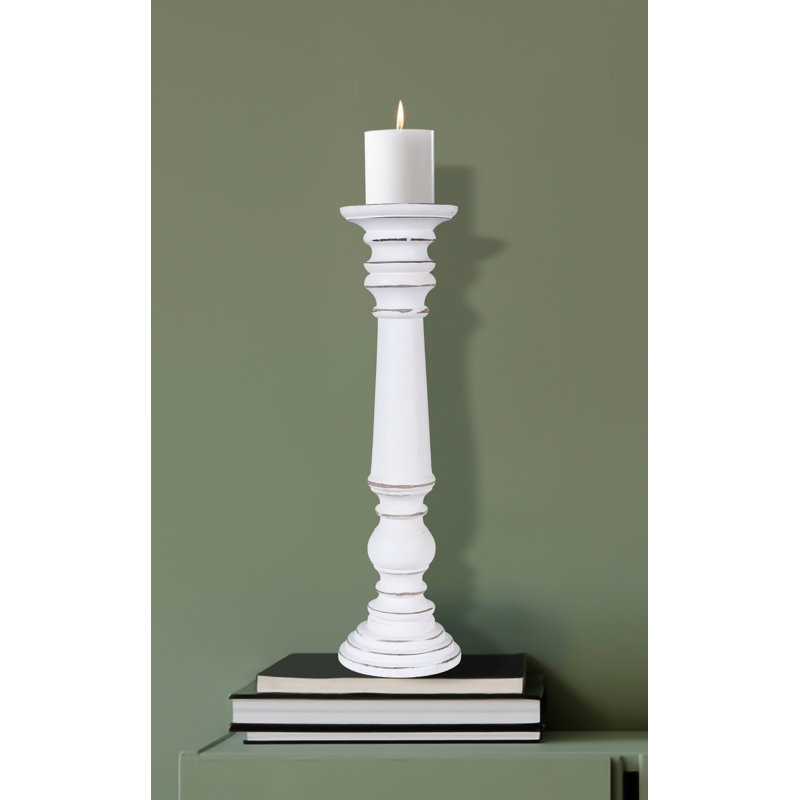 Wood Tabletop Candlestick, 45cm H x 15cm W x 15cm D