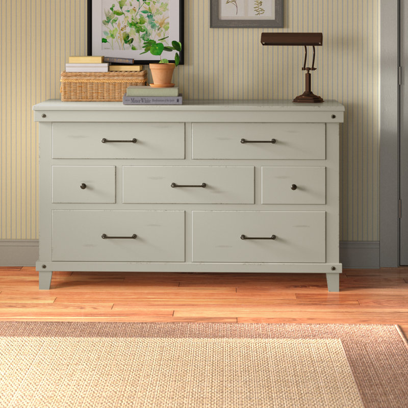 Commode 7 tiroirs Baguenaudiant, Blanc antique