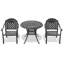 Ensemble de 3 meubles de patio en aluminium coulé avec coussins rouges-1322087175