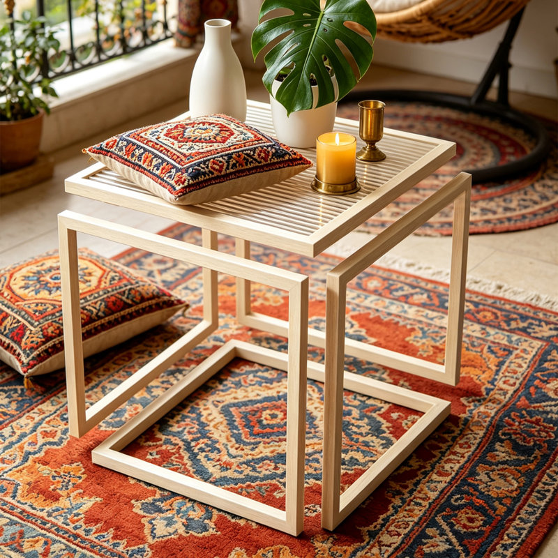 Ensemble de 2 tables de bout Modern Nids Square