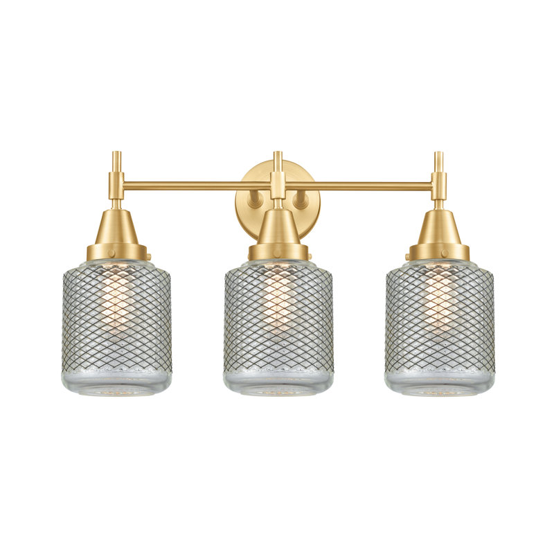 Gayle 3 - Light Dimmable Vanity Light, Bulb Not Included, Brushed Brass, Clear