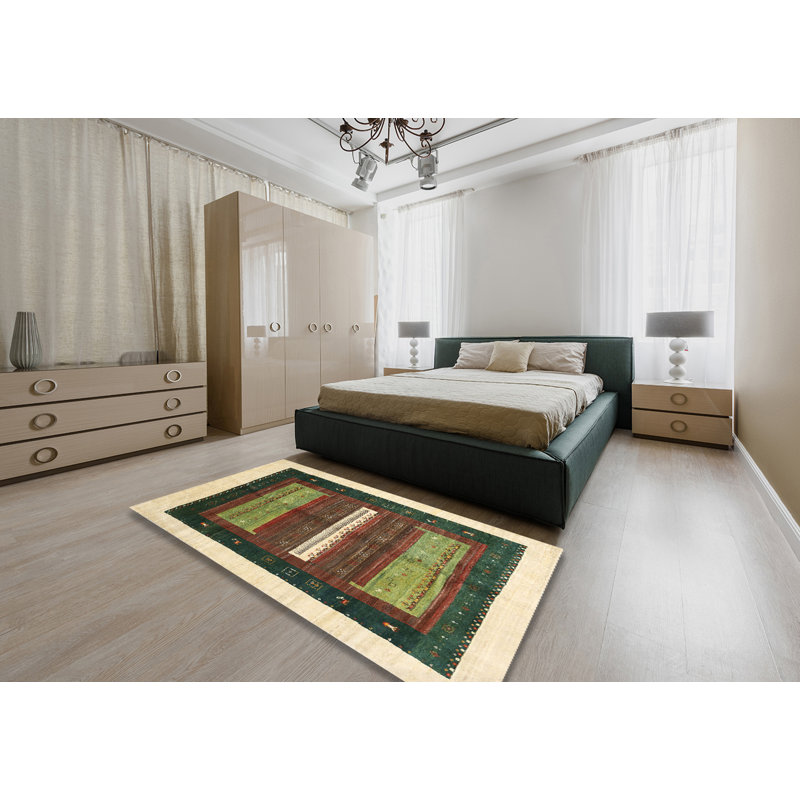 Tapis vert / crème Hoysted, Rectangle 5 pi x 7 pi