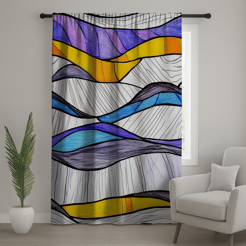 Rideaux abstraits, voilages et voilages abstraits - 1 panneau, Transparent, 50 po x 80 po - 1 panneau