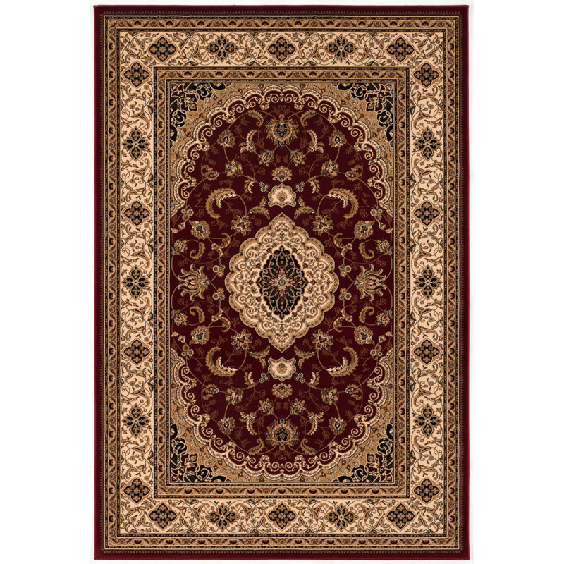 Tapis oriental rouge et beige 10 pi x 13 pi