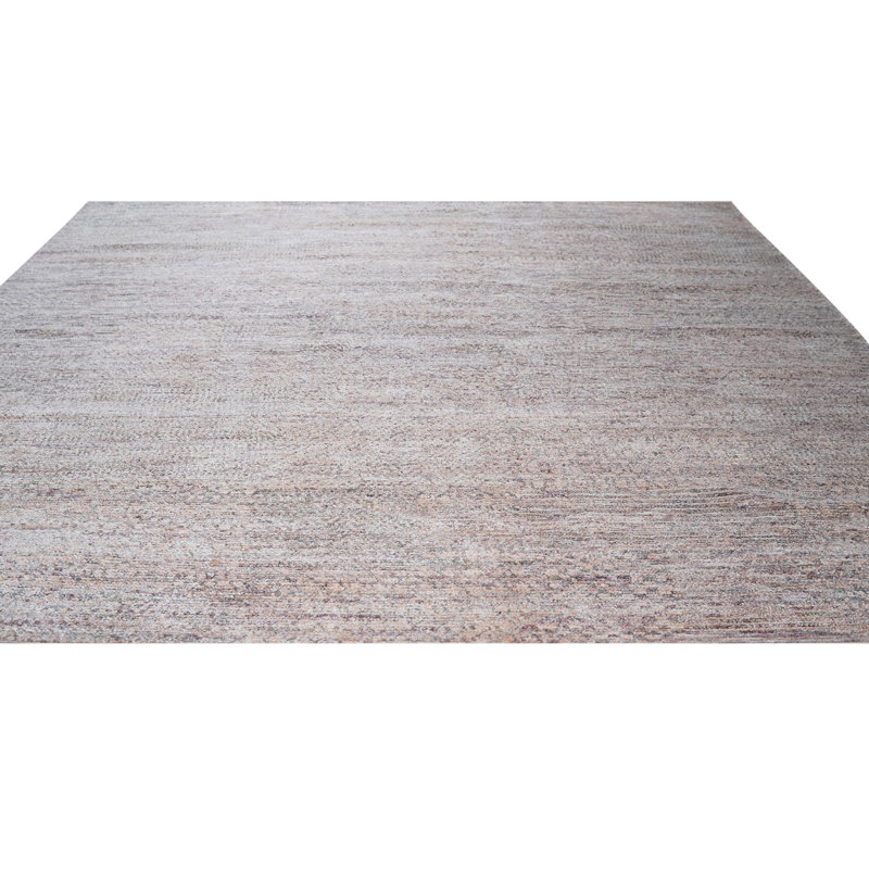 Contemporary Gold Hand Knotted Silk Gold Mix Grass Natural Silk Area Rug, Rectangle 9' x 12'