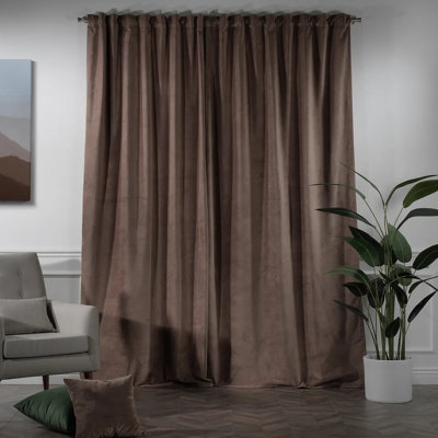 Rideau simple extra long et extra large en velours mat luxueux