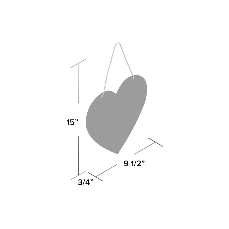 10" Gray Galvanized Metal Heart Shaped Welcome Wall Decor, 15' x 9.5' x 0.15'