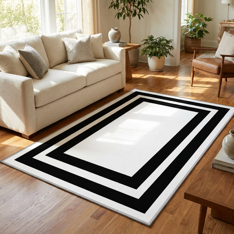 Tapis noir et blanc Emerson