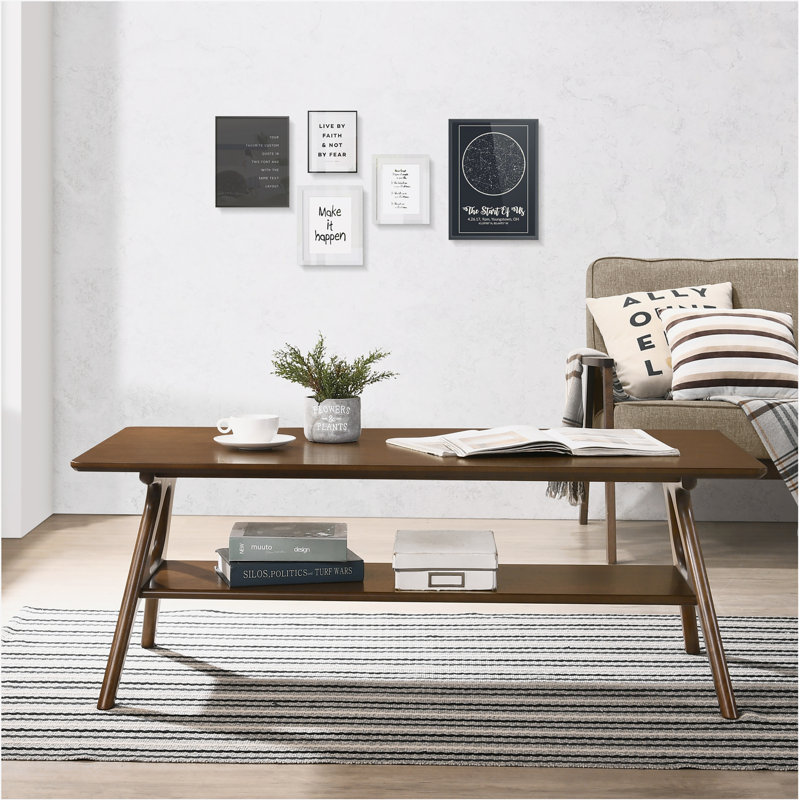 Mid-Century  Wood  Coffee Table Set