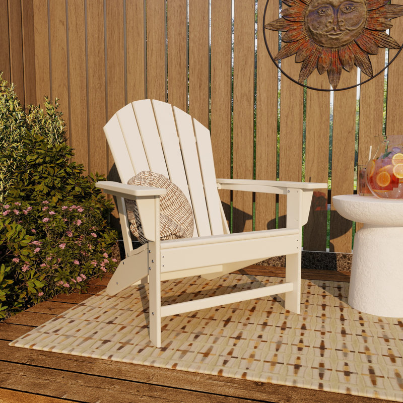 Chaise Adirondack en résine pour l'intérieur et l'extérieur, Blanc