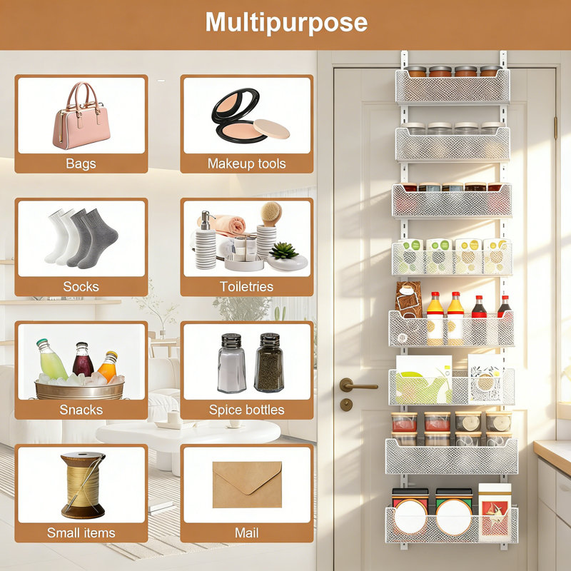 Over-the-Door Spice Rack, Black
