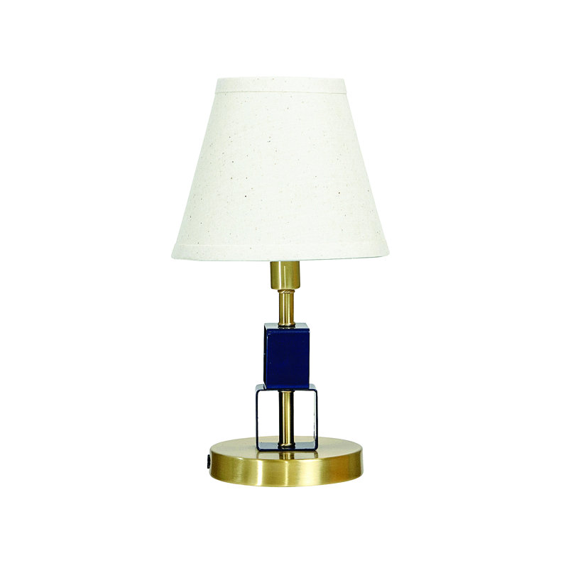 Lampe de table en laiton satiné / bleu marine Teauna 12,75 po