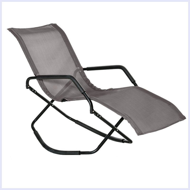Chaise berçante d'extérieur en métal Hepp, Brun