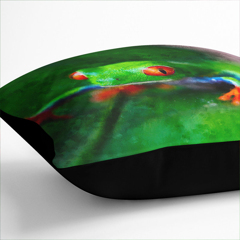 Tree Frog Vol.1 Scatter Cushion with Filling, Black, 40cm H x 40cm W x 15cm D
