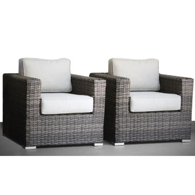 Outdoor Club Chair 2 - Rustproof Aluminum & , Comfortable Water- Cushions, Or Grey, Quick Assembly- Comfort Area Aluminum, All-Weather , Cushions For Porch