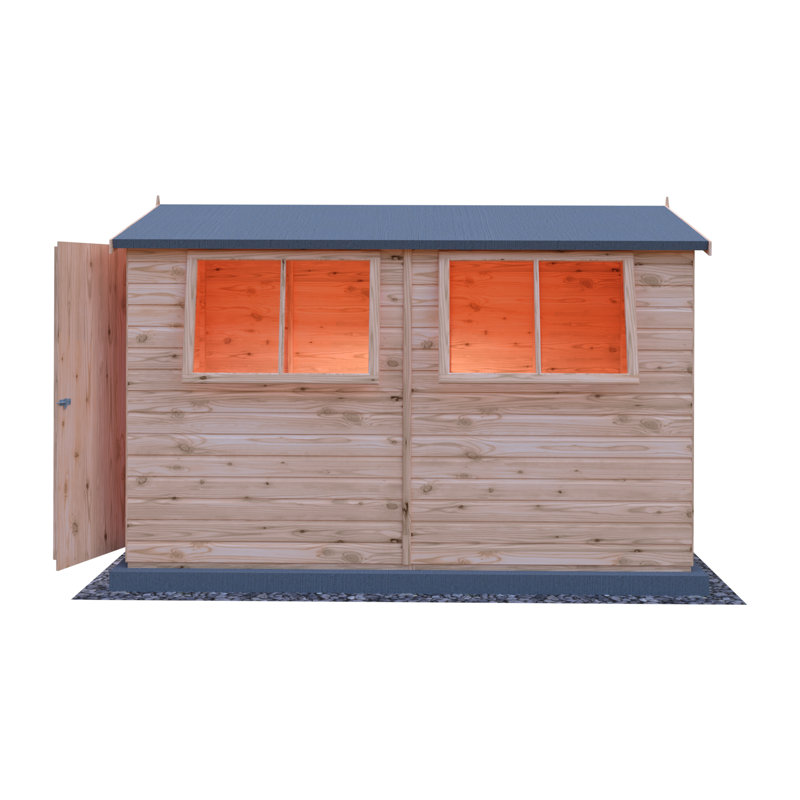 Lewis 6 Ft. W x 10 Ft. D Shiplap Apex Wooden Shed, Yes