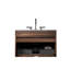 Meuble-lavabo mural moderne en noir et noyer, lavabo en céramique à trois trous, tiroir à peau, fermeture en douceur et structure de salle de bain de 30 pouces avec design en noyer, lavabo intégré, poignée centrale cachée, 50000
