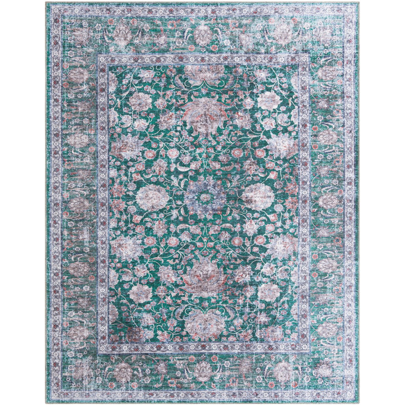 Tapis Samarth Thorine, Vert, Rectangle 7 pi 10 po x 10 pi