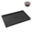 Base de douche 48 po x 36 po en acrylique noir brillant avec drain central, drain inclus-115227456