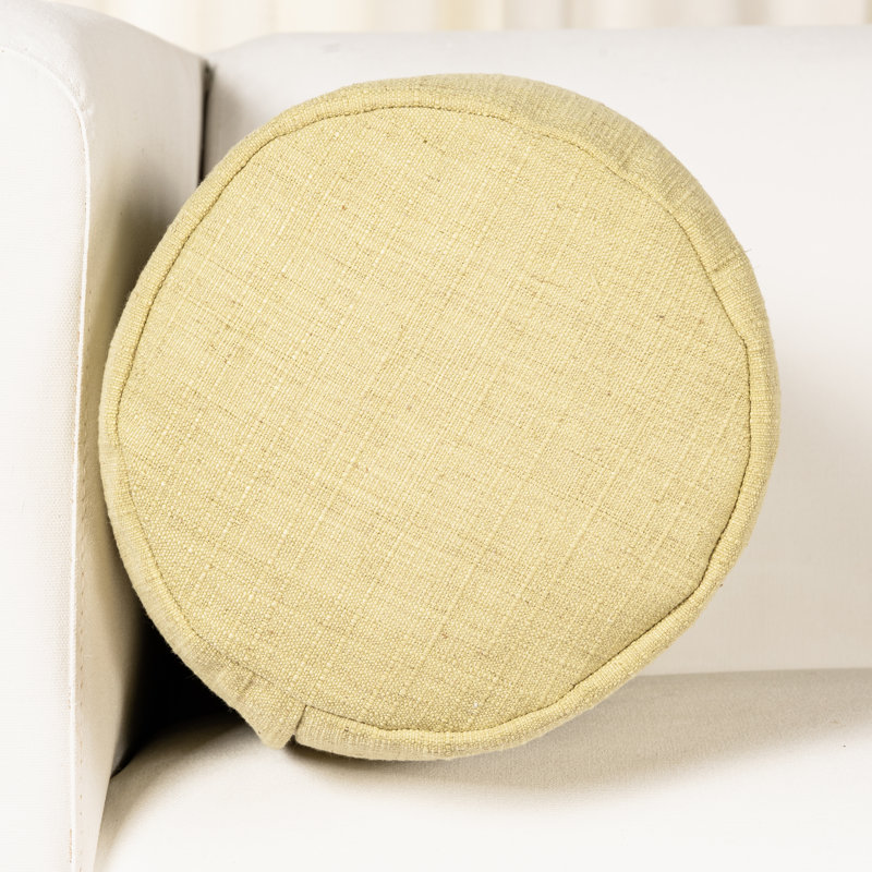 Indy Faux Linen Accent Pillow, Green, Polyester, Bolster 8"H x 21"W