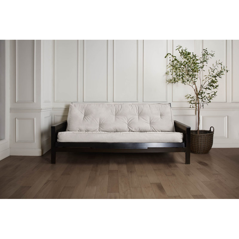 Matelas de futon double en mousse viscoélastique 6 "Annique, Ivoire, Twin, Ivoire