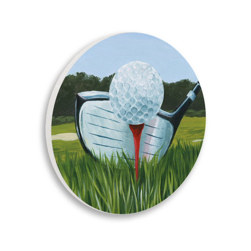 «Golf Tee», plaque murale circulaire de couleur sport