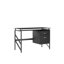 O'Brien Glass Top Metal Base Writing Desk