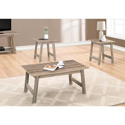 3 tables en brun: tables basses, de bout et d'appoint pour la maison finition brun: 3 pièces, décor