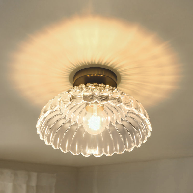 Moncia 1 - Light Glass Flush Mount Ceiling Light, Clear
