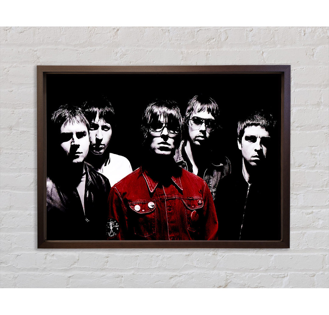 Oasis Liam Red Coat B N W - Einzelner Bilderrahmen Kunstdrucke auf Leinwand