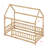 House-Shaped Floor Bed With Roof Frame And Integrated Safety Guardrails