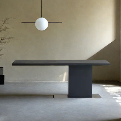 Carbonized black ash wood dining table
