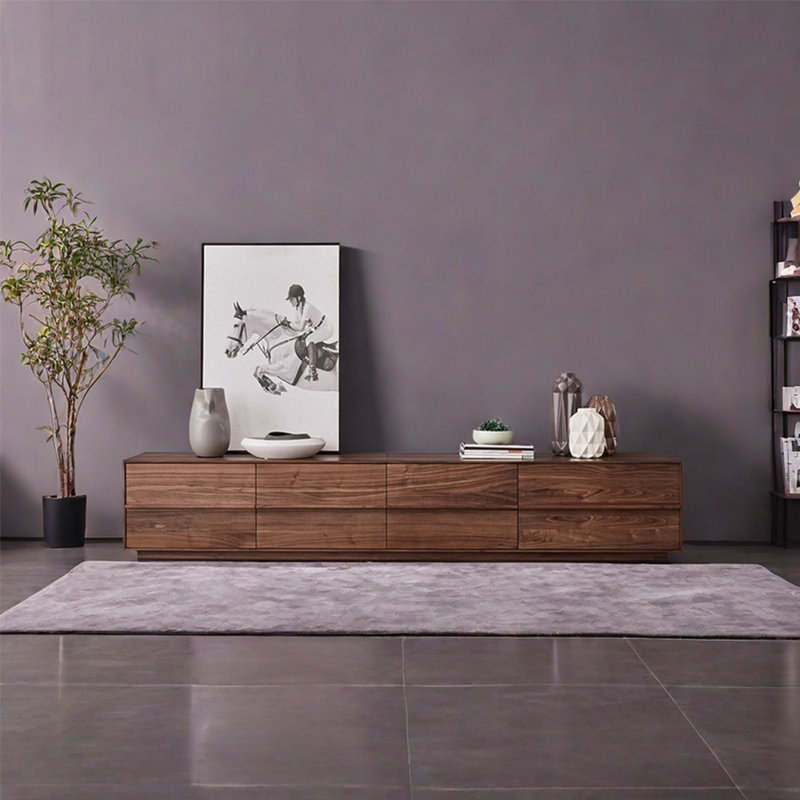 All solid wood storage TV cabinet