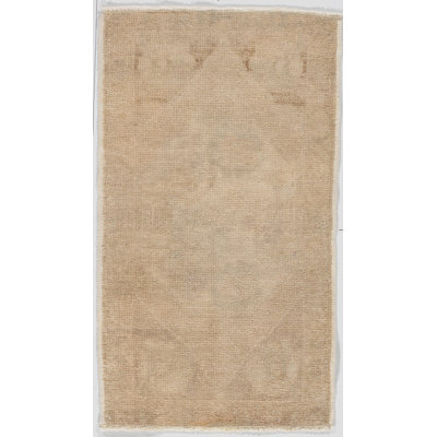 Vintage One-of-a-Kind Rectangle 1'7" X 2'10" 1950s Wool Area Rug in Beige