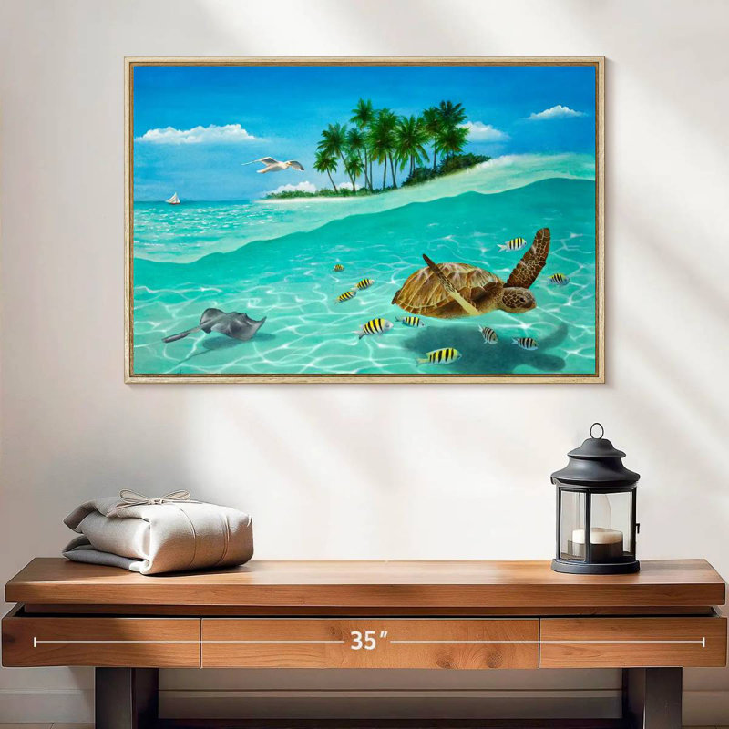 Breezin ', 25 po x 17 po, Cadre flottant en bois naturel