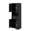 Grande armoire de rangement autoportante avec 4 portes, 1 tablette ouverte et 1 tiroir