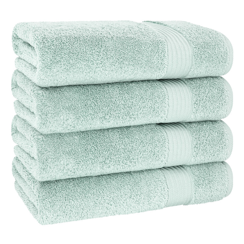 100% Cotton Turkish  4 Piece Bath Towel Set, Soft and Absorbent Bathroom Towels, Mint