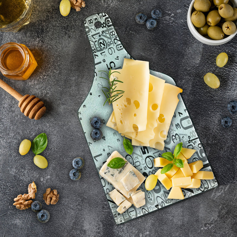 Modern Black and White Rectangular Glass Cutting Board