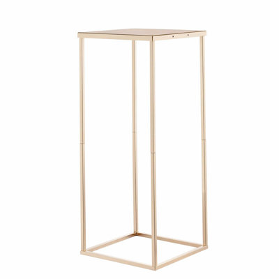 Wedding Flower Stand, 10PCS 23.62-inch Column Flower Stand, Floral Stands with Metal Laminate, Gold Rectangular Floral Display Rack for Wedding, Party, Birthday, Home, Gold Centerpiece Stands