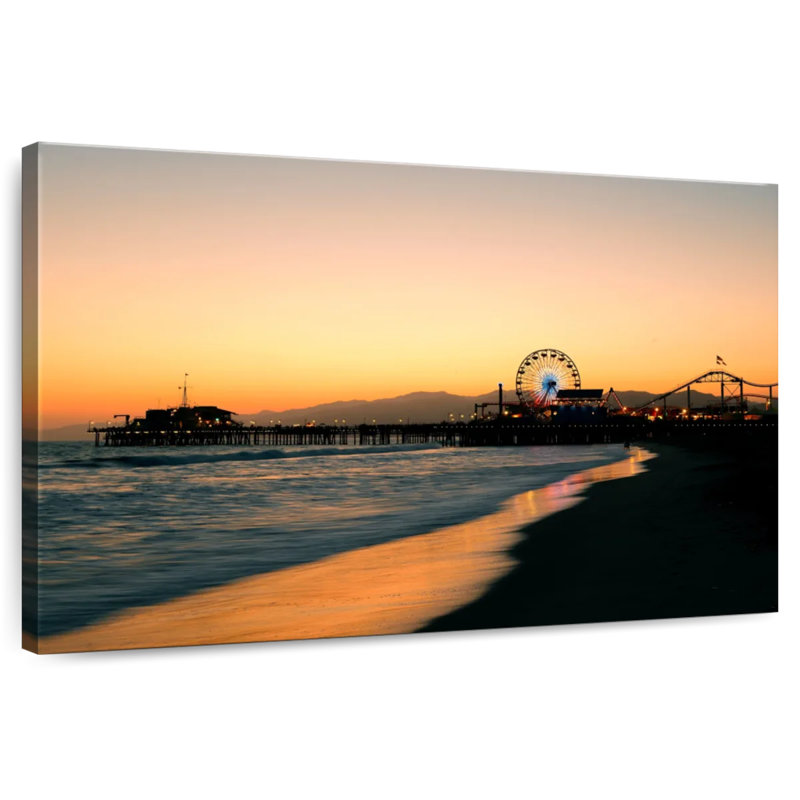 Plage de Kerner Santa Monica au coucher du soleil, H 20 po x l 30 po