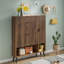 Armoire de rangement pour chaussures avec tiroirs rabattables, range-chaussures autoportant à panneau cannelé-1623181686