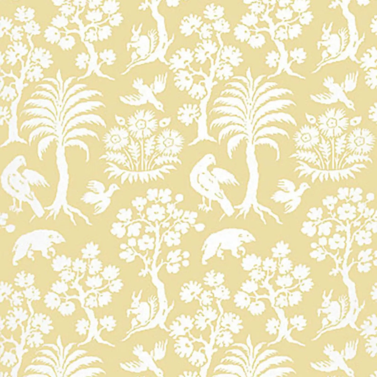 Palm Damask Wallpaper Double Roll, Sunlight