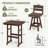 All-Weather HDPE Outdoor Swivel Bar Table and Chairs(3-Piece)-1342197455