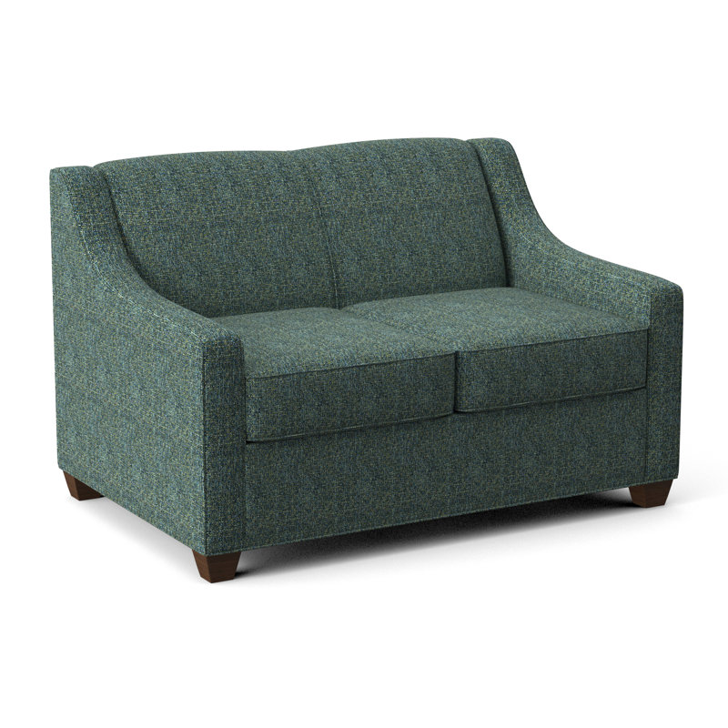 Phillips 52" Square Arm Sofa Bed with Reversible Cushions, Montana Walnut, Connelly Peacock